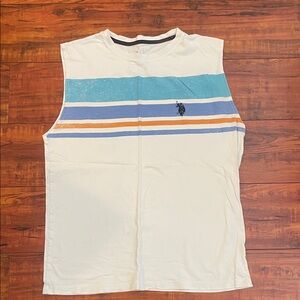 U.S. Polo Assn. Men’s Sleeveless Tank Top – Striped – Casual Summer Tee Medium